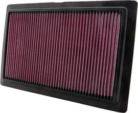 K&N Air Filter 701108 for improved engine airflow, showing the black rectangular filter with pleated design.