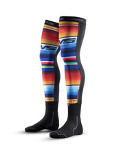 Load image into Gallery viewer, EVS Fusion sock and sleeve combo in Baja Multi for youth, featuring colorful protective gear with EVS branding.