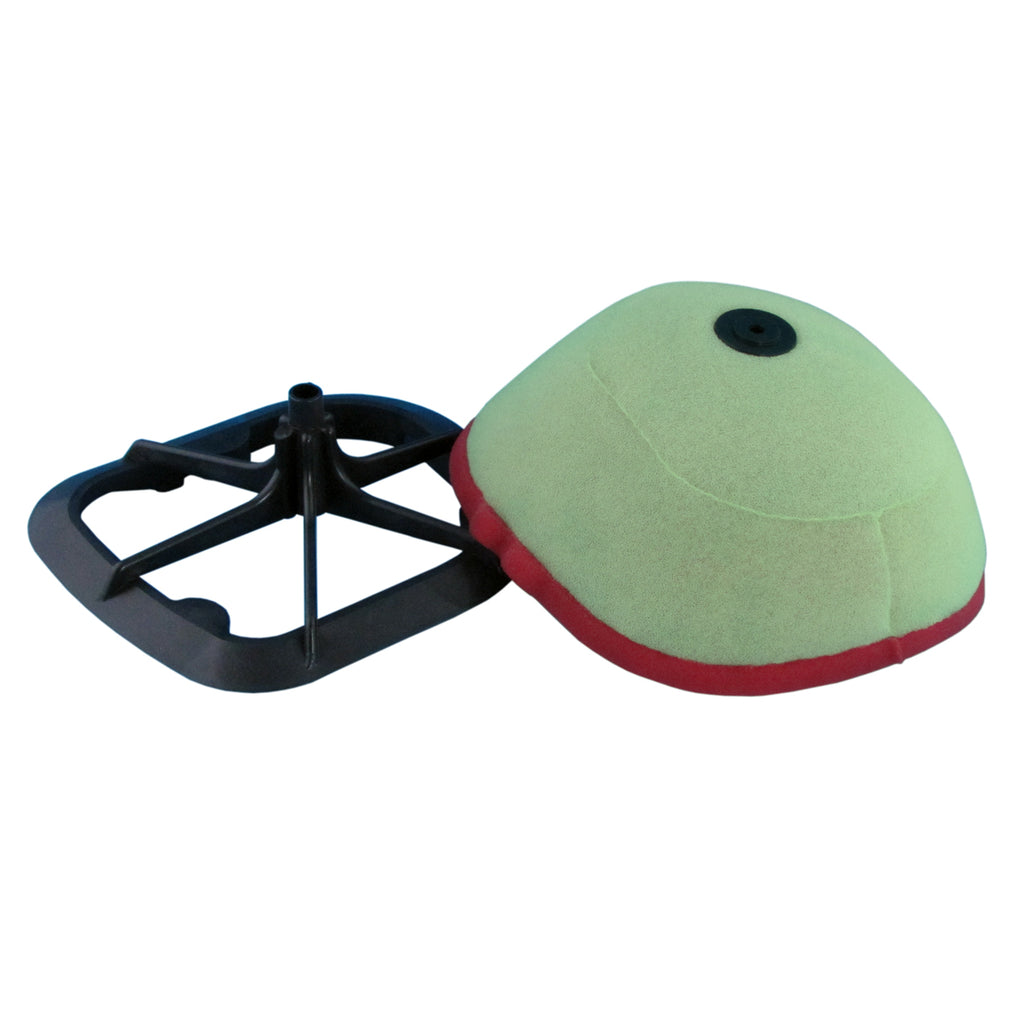 No Toil Super-Flo air filter kit with two reusable filters and cleaning accessories, designed for motorcycle air intake systems.