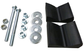 C&A Pro ski mount kit with adjustable skis and carbide runners, showcasing the mounting hardware and ski edges.