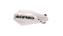 Load image into Gallery viewer, Acerbis K-Linear handguard in white and black, mounted on a motorcycle handlebar for protection and style.