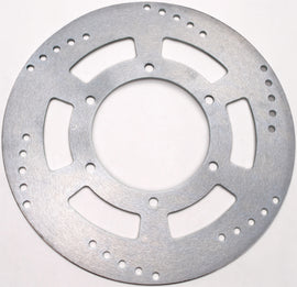 EBC Motorcycle Brakes standard rotor 15-6078 installed on a motorcycle wheel, showcasing durable metal brake disc.