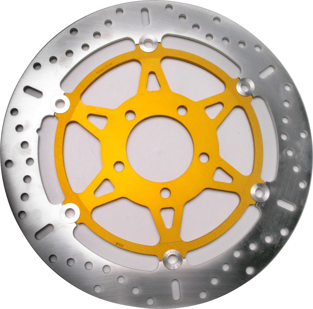 EBC Motorcycle Brakes standard brake rotor 15-3058X, round metal disc with vented holes for effective braking on motorcycles