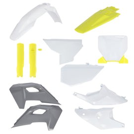 Acerbis plastic body kit for Husqvarna motorcycle, includes full set of black durable plastic body panels.