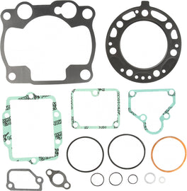 Athena Top End Gasket Kit for Kawasaki 69-0458, includes gaskets and seals for engine top end repair, assembled on a flat surface.