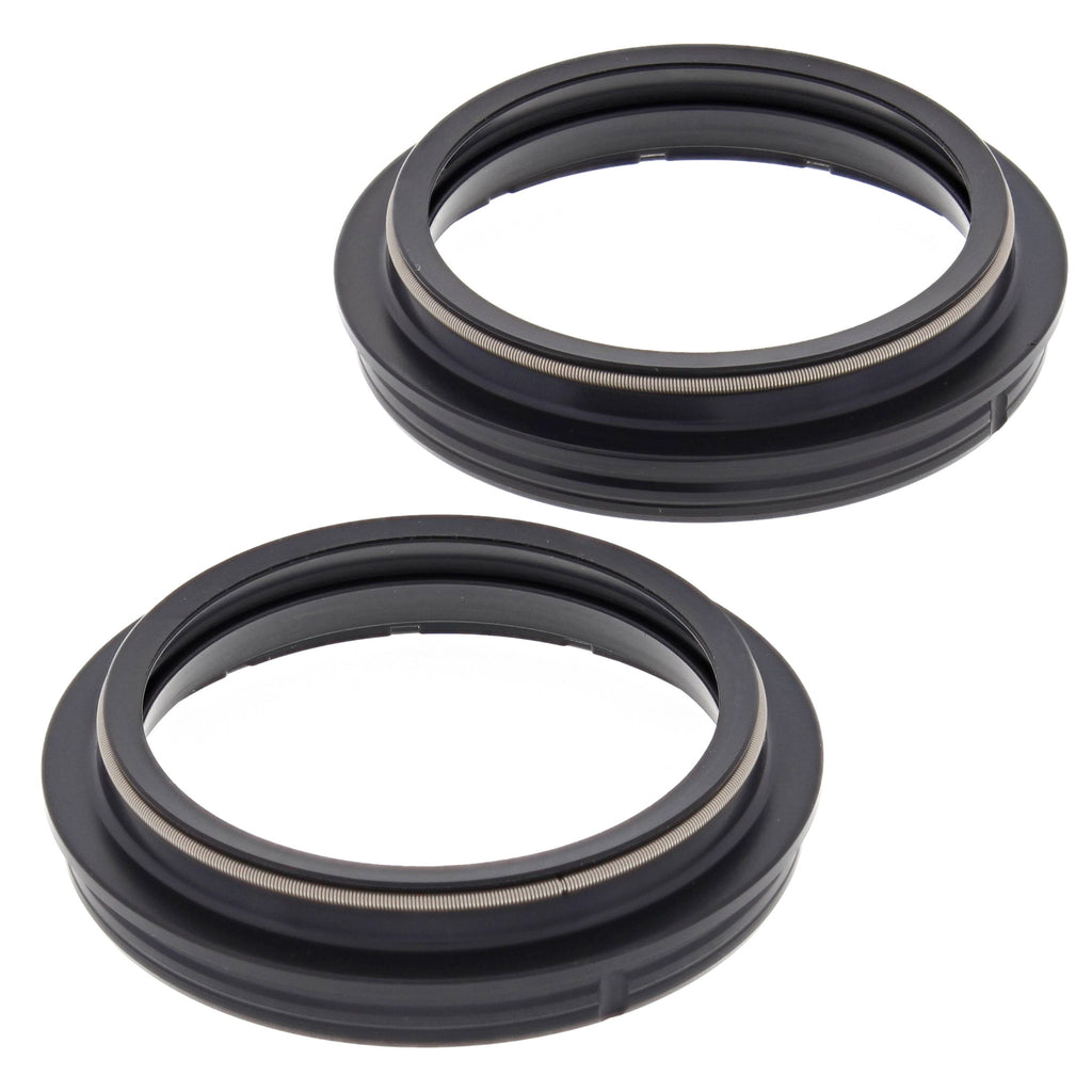 All Balls Fork Dust Seal Kit 22-57104 showing two black gasket seals for motorcycle fork protection.