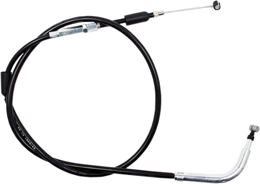 Motion Pro black vinyl clutch cable for motorcycles, showing the cable with protective vinyl coating and metal fittings.