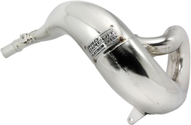 Pro Circuit Platinum Pipe exhaust for motocross bikes, showcasing the sleek silver and black design with mounting hardware.
