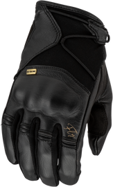 Black Fly Racing Venus Gloves in XL size, showing the textured grip and sleek design for motocross riding.