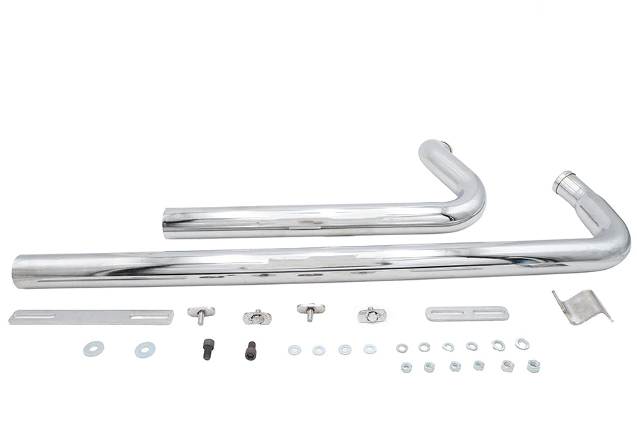 Factory Sample Exhaust Drag Pipe Set Chrome Shotgun Style