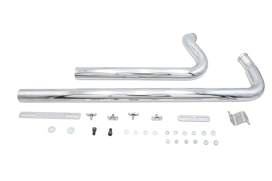 Factory Sample Exhaust Drag Pipe Set Chrome Shotgun Style