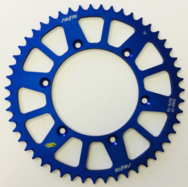 Sunstar aluminum rear sprocket 51-tooth for Yamaha YZ250, designed for 520 chain, blue finish, durable motorcycle part