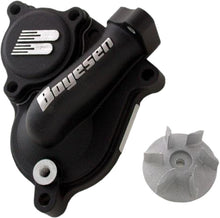 Load image into Gallery viewer, Boyesen waterpump cover and impeller kit in black, featuring detailed components for motorcycle or ATV water cooling systems.