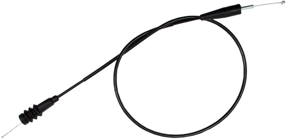 Motion Pro black vinyl throttle cable 70-3253 for motorcycle control lines, showing the cable with metal fittings and black vinyl coating.