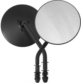 HardDrive 4-inch round black right side mirror for vehicle, featuring a sleek mirror housing and reflective surface.