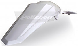 Polisport Plastics white rear fender for off-road bikes, model 64-58510, designed for durability and performance.