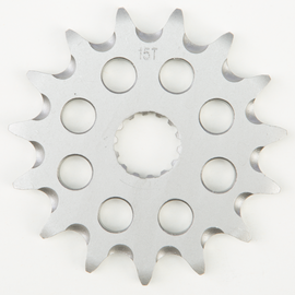 Steel Fire Power front CS sprocket, 15T for 520 gas and Yamaha off-road motorcycles, with visible teeth and mounting holes.