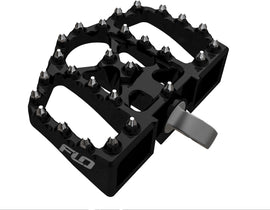 Flo Motorsports Mini Moto Boards HD black foot controls with textured surface for secure grip, designed for mini motocross bikes.