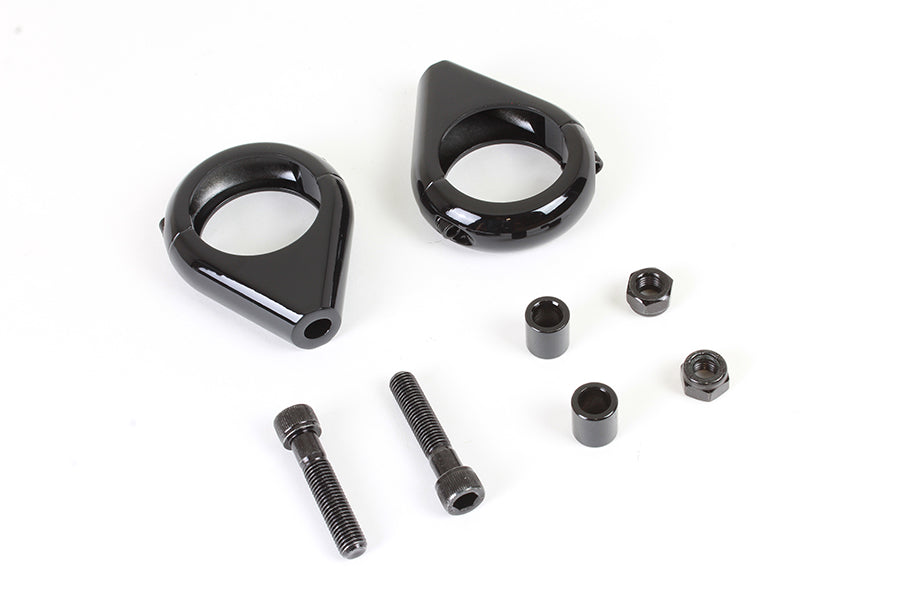 Black Turn Signal Clamp Kit for 39mm Forks