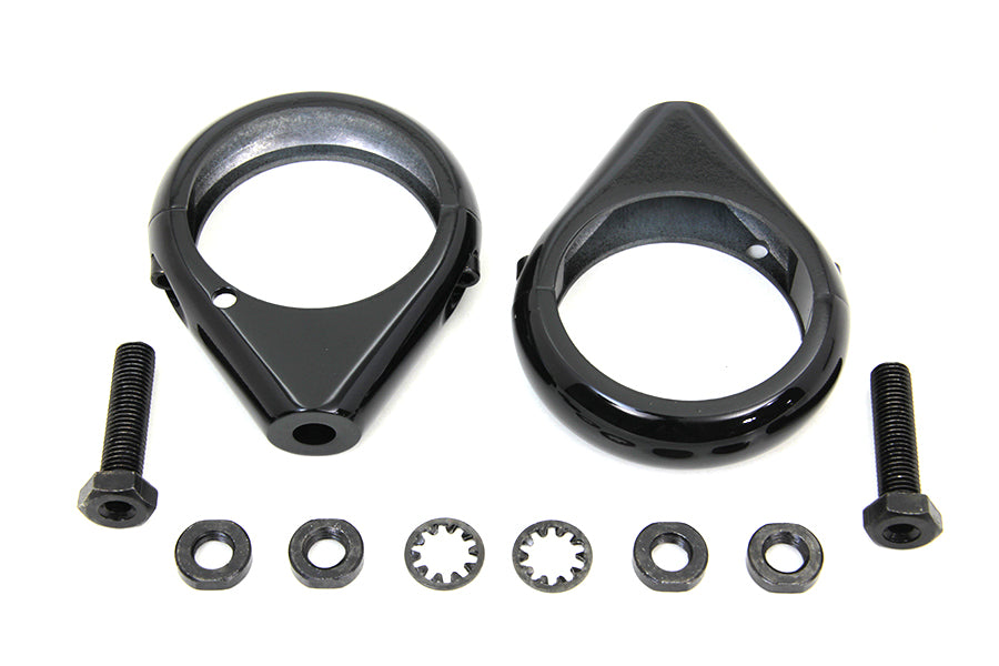 Black Turn Signal Clamp Kit 49mm Forks