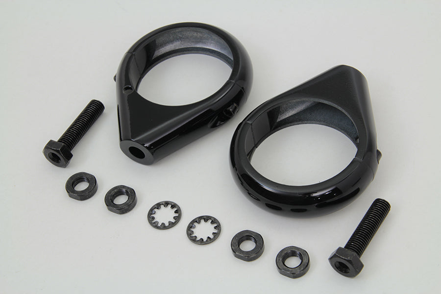 Black Turn Signal Clamp Kit 49mm Forks