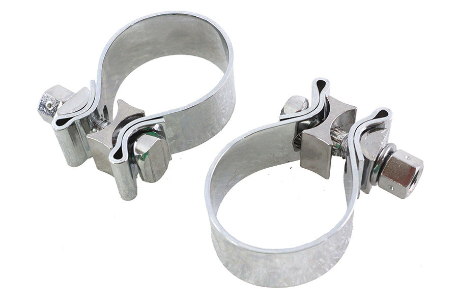 Chrome 1-7/8 inch Muffler End Clamp Set