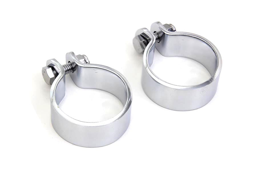 Chrome 1-7/8 inch Heavy Muffler Body and End Clamp Set