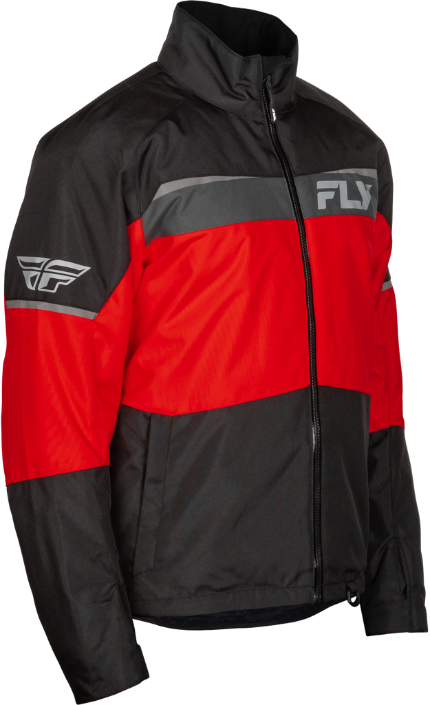 Fly Racing Aurora jacket in red and black, XL size, featuring a lightweight, sporty design with a zip-up front and collar.