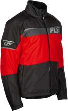 Load image into Gallery viewer, Fly Racing Aurora jacket in red and black, XL size, featuring a lightweight, sporty design with a zip-up front and collar.