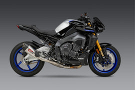Yoshimura Exhaust Race AT2 3/4 stainless steel exhaust pipe with sleek finish, designed for high performance motorcycles.