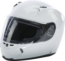 Fly Racing Revolt Solid White Helmet for small sizes, featuring a sleek design and aerodynamic shape.