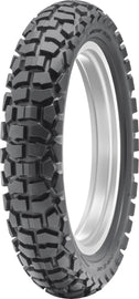 Dunlop D605 rear motorcycle tire 4.60-18 with 63p Tt markings, showing tread pattern and sidewall details.