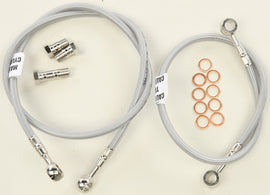 GBRAKES 2 Line Front Brake Line Kit for motorcycles, featuring durable brake hoses with fittings for reliable stopping power.
