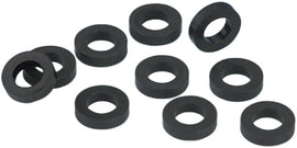 Black nylon gasket washers for shift levers, James Gasket brand, 10-pack, designed for sealing and sealing applications in vehicles.