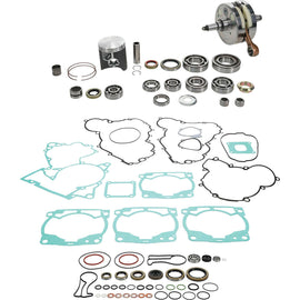 Vertex complete engine rebuild kit WR00072 showing engine components and parts laid out for installation.