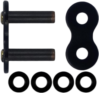 Excel Wheel Components Master Link Bl530zxw rivet chain link in black, part of Excel Wheel chains, with detailed rivet connection.