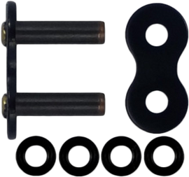 Excel Wheel Components Master Link Bl530zxw rivet chain link in black, part of Excel Wheel chains, with detailed rivet connection.
