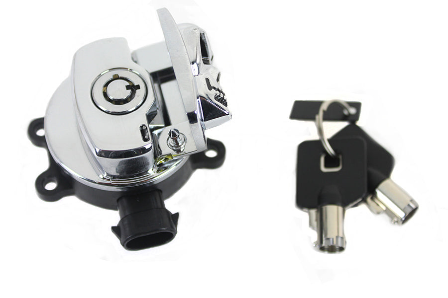 Chrome Ignition Switch with Chrome Skull