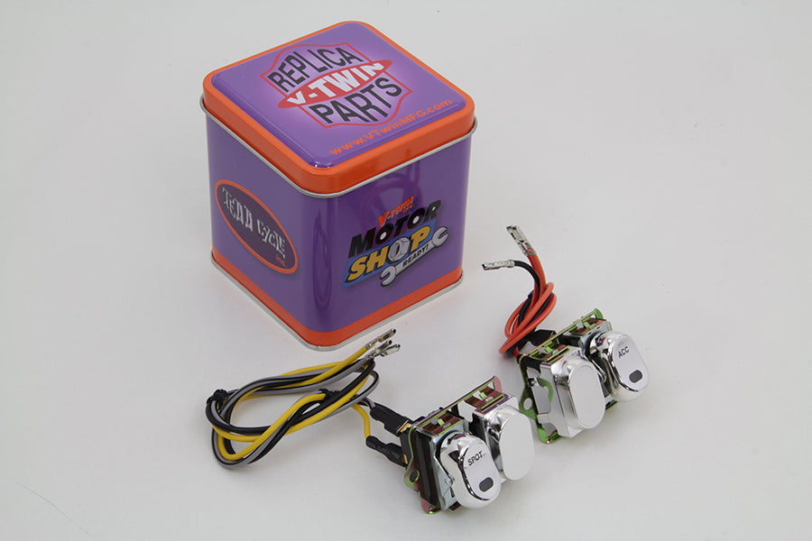 Rocker Style LED Fairing Switch Kit Chrome
