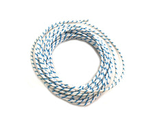Charger l'image dans la galerie, White with Blue Dot 25' Braided Wire