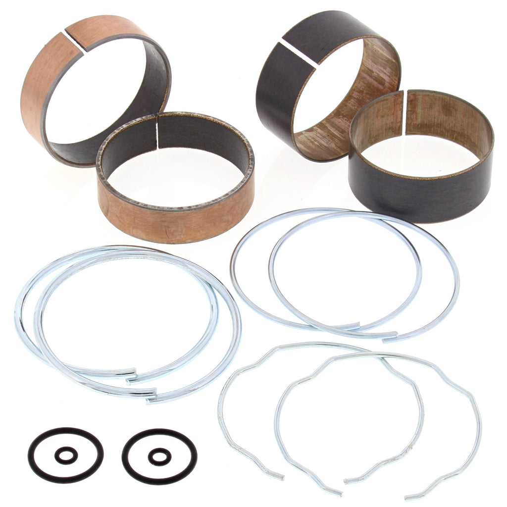 All Balls suspension fork bushing kit with multiple bushings and components for motorcycle fork maintenance.