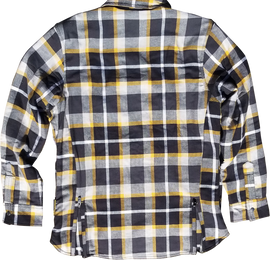 SCORPION EXO Covert women's flannel jacket in white and yellow, featuring a casual fit and button closure.