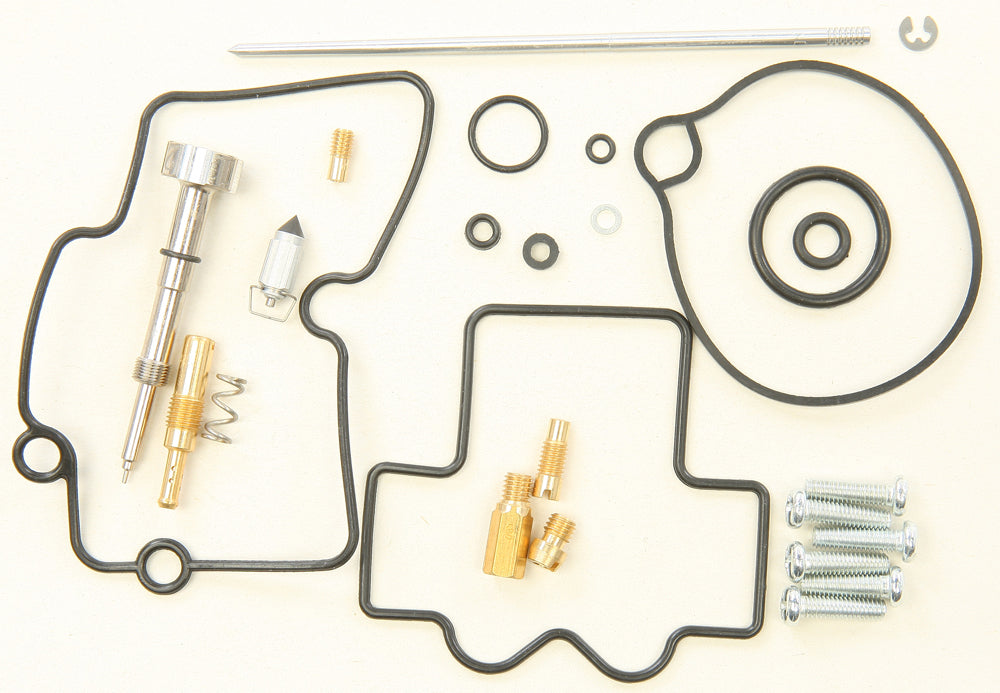 All Balls bike carburetor rebuild kit 226-1274 for intake and fuel system, includes gaskets and small parts on a white background.