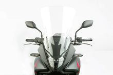 Load image into Gallery viewer, National Cycle Vstream tall light tint motorcycle windshield showing clear, curved design with tinted top for wind protection.