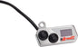 ARNOTT LED gauge suspension in chrome with black dial, featuring digital display and control buttons, mounted on a vehicle dashboard.