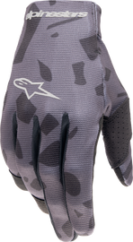 Alpine Star Youth Radar Gloves in silver with magnetic features, size small, showing the gloves laid flat.