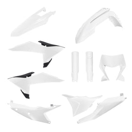Polisport Plastics full white plastic body kit for off-road motorcycle, part number 64-91656, shown on a motorcycle.