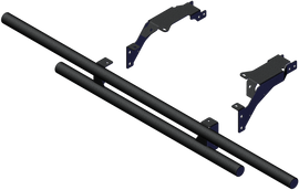 KFI Products Rear DT Bumper for off-road vehicles, showing black metal construction with mounting brackets and reinforced design.