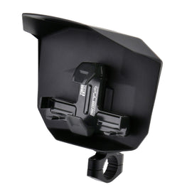 ZETA Tough Lock Phone Mount with Shield Kit attached to a vehicle dashboard, featuring secure grip and protective shield.