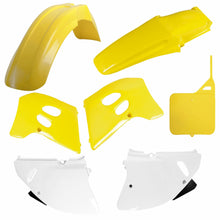 Load image into Gallery viewer, Polisport Plastics body kit for RM 125/250 OEM 1993-1995, including plastic body panels and components, in black color.